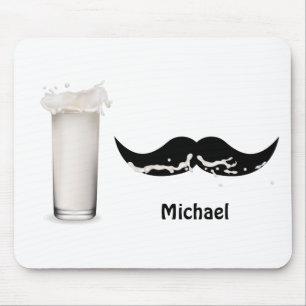 Personalised Milk Moustache Mouse Pad