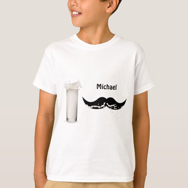 Personalised Milk Moustache T-Shirt (Front)