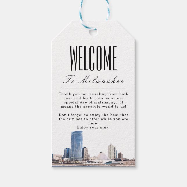 Personalised Milwaukee Welcome Gift Tag (Front)