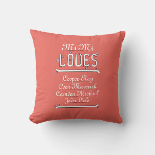 Personalised Mimi Loves Her 4 Grands Cushion