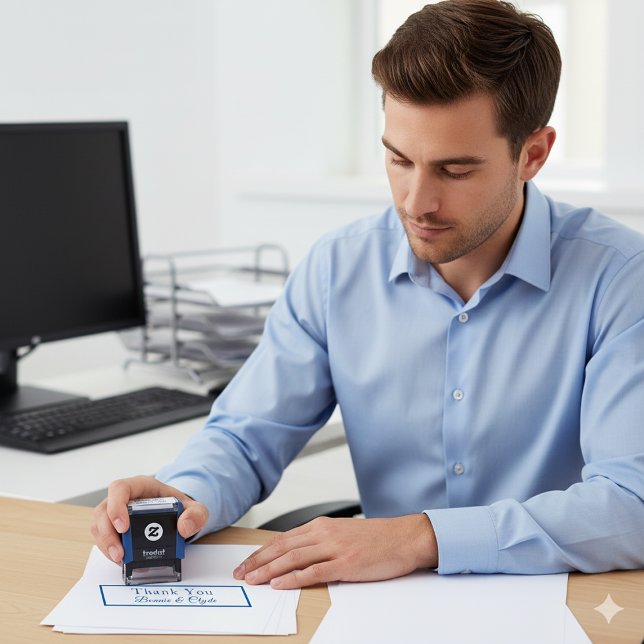 Personalised Mini 1.4x0.4 Thank You Self-inking Stamp (Personalized Mini 1.4x0.4 Thank You Self-inking Stamp)