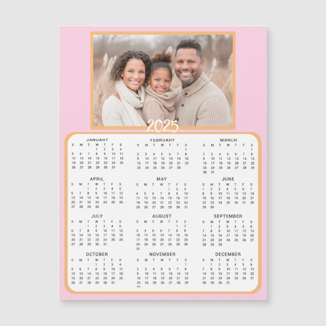 Personalised Mini 2025 Calendar | Family Photo   (Front)