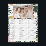 Personalised Mini 2025 Calendar | Family Photo<br><div class="desc">A cute little 2025 mini calendar to stick on your frig! Add your family photo and edit the text to put a holiday greeting in the personalise area. Background is modern abstract green,  white and gold Christmas fern foliage.</div>