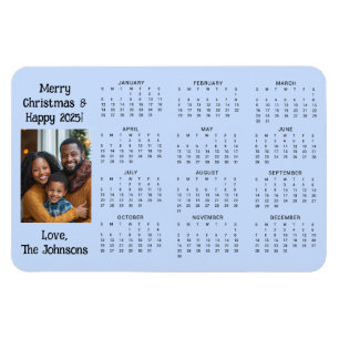 Personalised Mini Calendar Family Photo Magnet