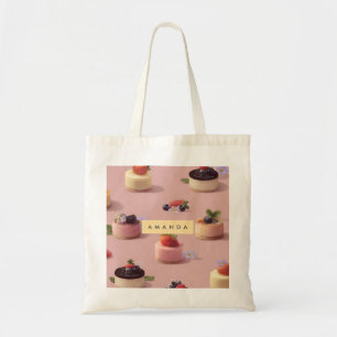 Personalised Mini Cheesecake Dessert Pattern Tote Bag