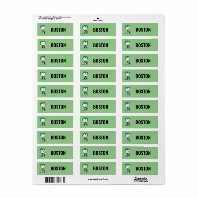 Personalised Mini Joker Kids' Labels (Full Sheet)