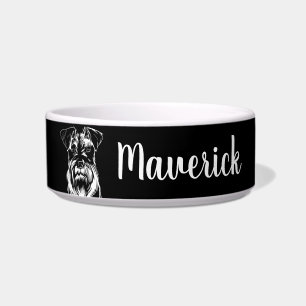 Personalised Mini Schnauzer Dog Lover Custom Name Bowl