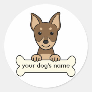 Personalised Miniature Pinscher Classic Round Sticker