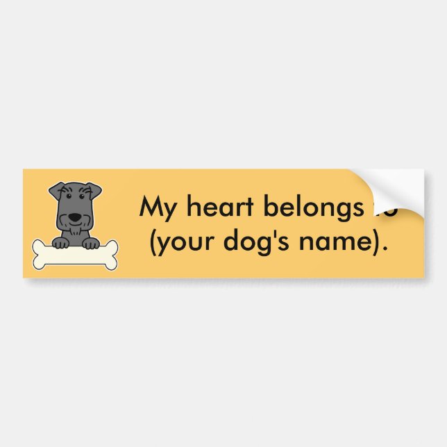 Personalised Miniature Schnauzer Bumper Sticker (Front)