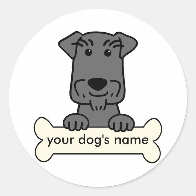 Personalised Miniature Schnauzer Classic Round Sticker (Front)