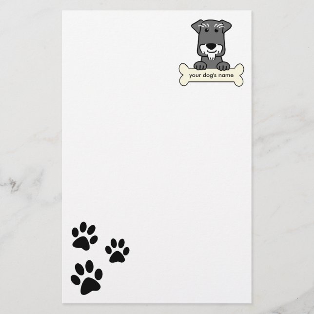 Personalised Miniature Schnauzer Stationery (Front)
