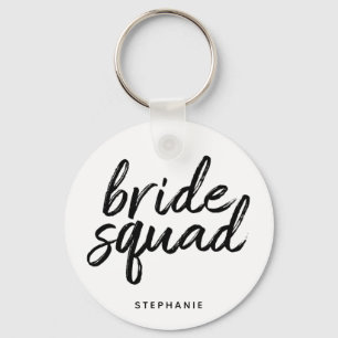 Personalised Minimal Bride Squad Key Ring