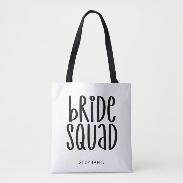 Personalised Minimal Bride Squad Tote Bag (Front)