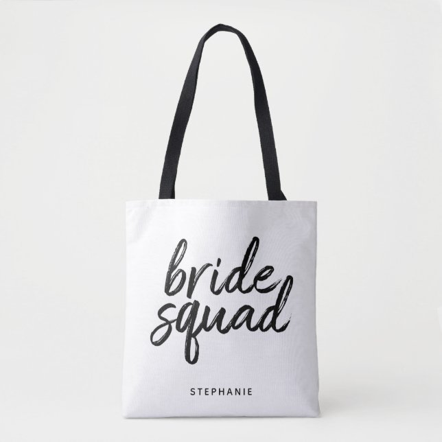 Personalised Minimal Bride Squad Tote Bag (Front)