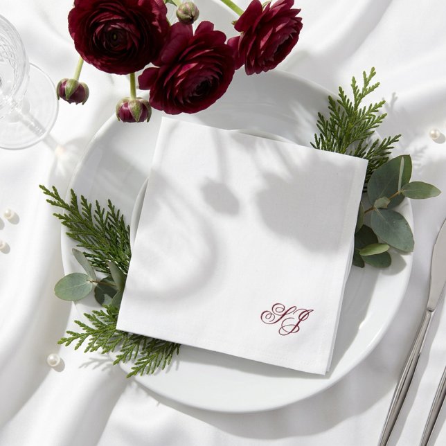 Personalised Minimal Couples Monogram Wedding Napkin (Creator Uploaded)