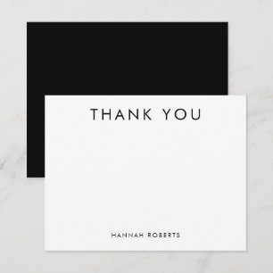 Personalised Minimal Modern Black and White Thank You Card