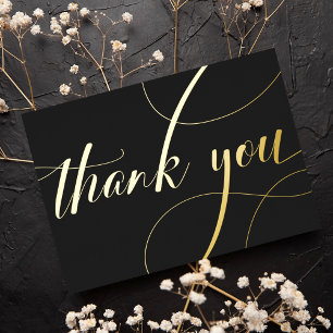 Personalised Minimal Modern Black & Gold Thank You