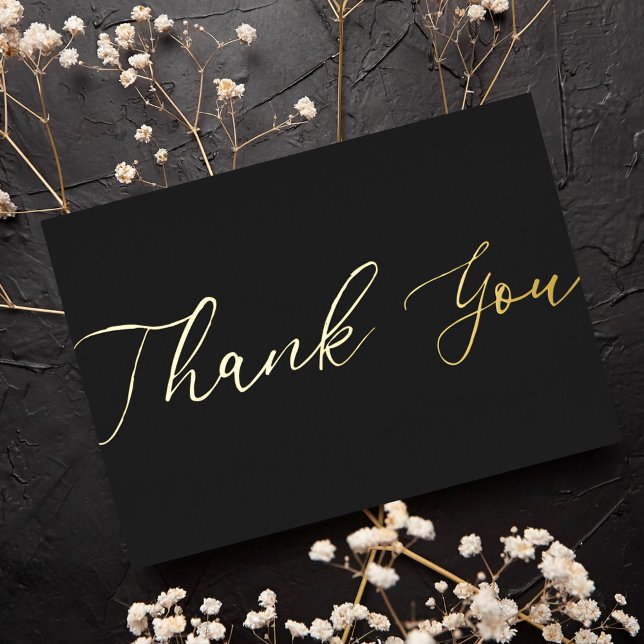 Personalised Minimal Modern Black Gold Thank You (Creator Uploaded)