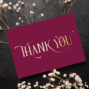 Personalised Minimal Modern Burgundy Red Thank You