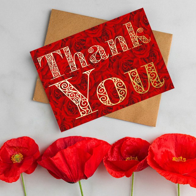 Personalised Minimal Modern Burgundy Red Thank You (Creator Uploaded)