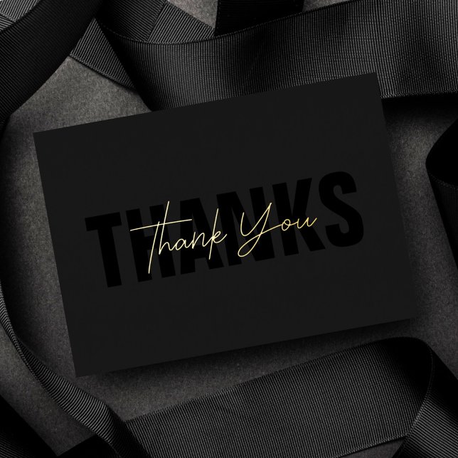 Personalised Minimal Modern Classy Black Thank You (Creator Uploaded)