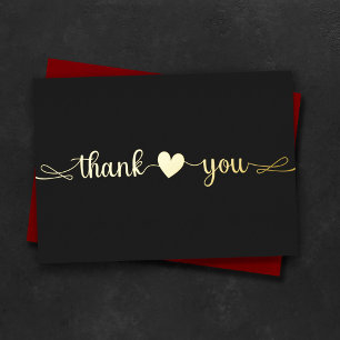 Personalised Minimal Modern Heart Black Thank You