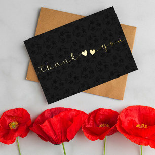 Personalised Minimal Modern Heart Black Thank You