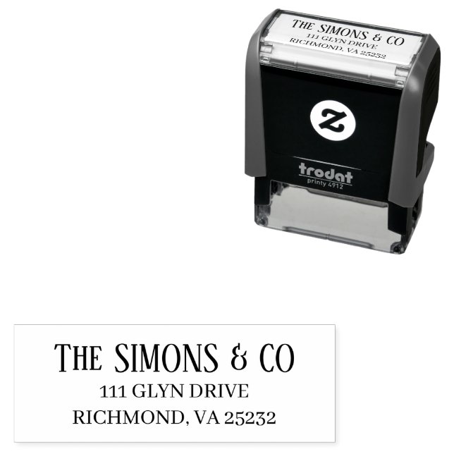 Personalised Minimal Modern Name Return Address Self-inking Stamp (In Situ)