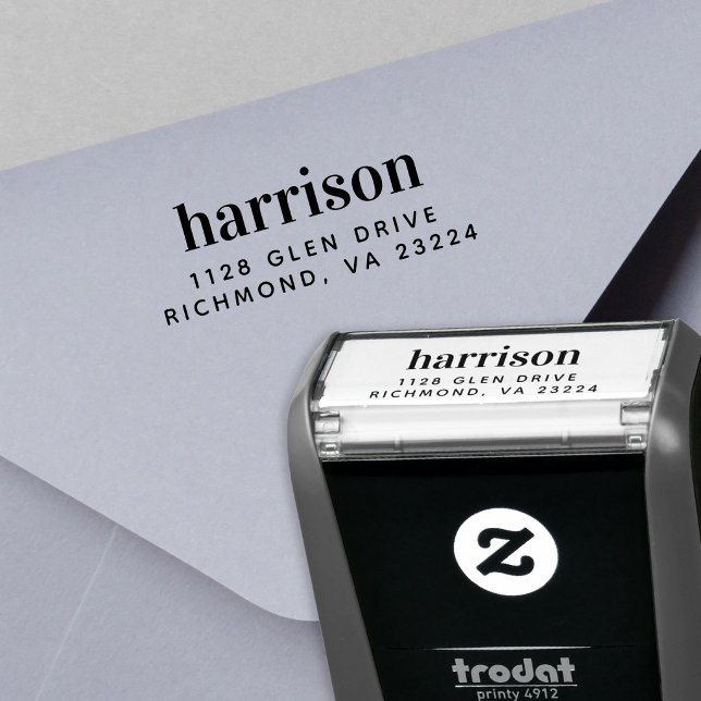Personalised Minimal Modern Name Return Address Self-inking Stamp (Personalized Minimal Modern Name Return Address Self-inking Stamp)