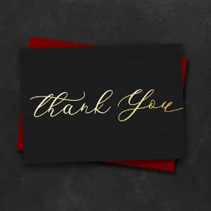 Personalised Minimal Modern Script Black Thank You