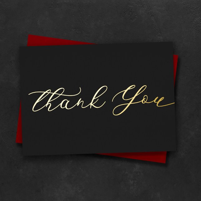 Personalised Minimal Modern Script Black Thank You (Creator Uploaded)