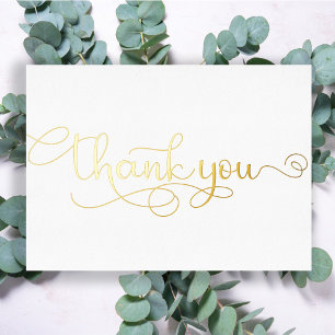 Personalised Minimal Modern Script White Thank You