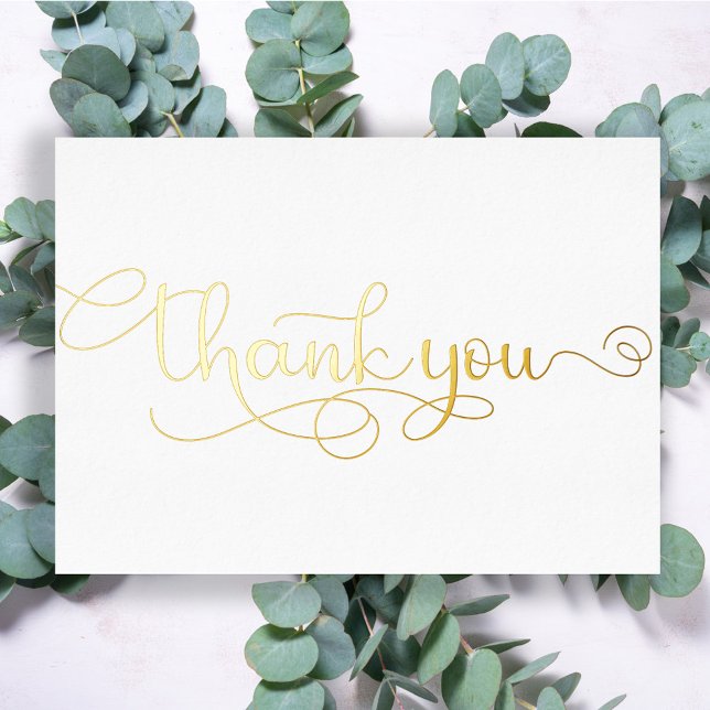 Personalised Minimal Modern Script White Thank You (Creator Uploaded)