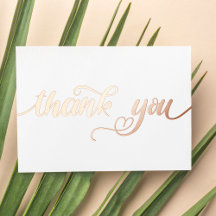 Personalised Minimal Modern Script White Thank You