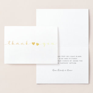 Personalised Minimal Modern Script White Thank You Foil Card