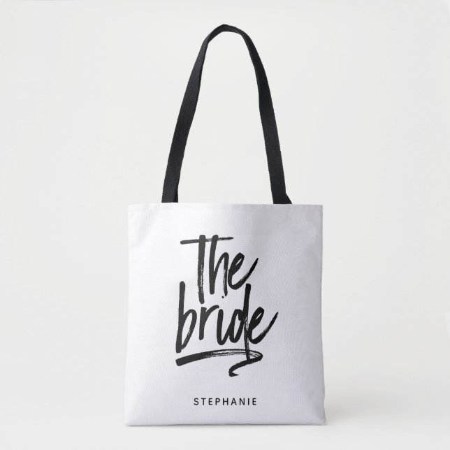 Personalised Minimal The Bride Tote Bag (Front)