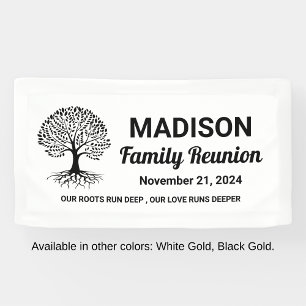 personalised minimal white family reunion banner