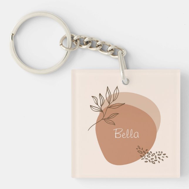 Personalised minimalist abstract design |  key ring (Front)