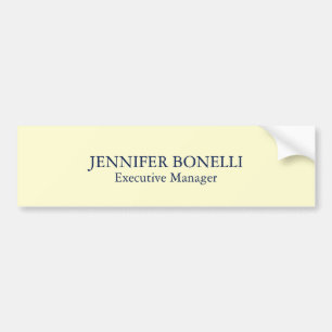 Personalised minimalist add your name cream colour bumper sticker