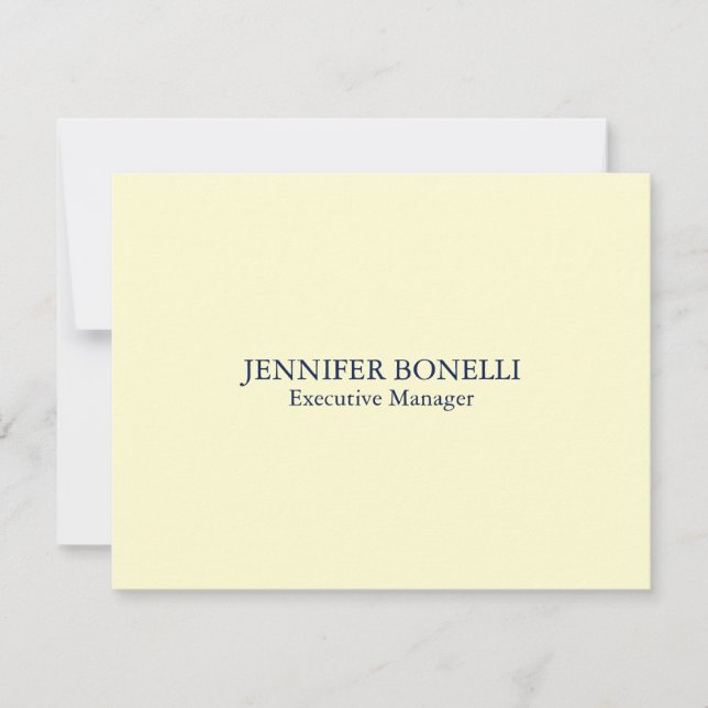 Personalised minimalist add your name cream colour card (Front)