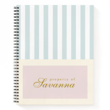 Personalised Minimalist Aesthetic Pastel Notebook