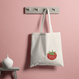 Personalised Minimalist Botanical Tomato Market Tote Bag