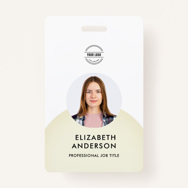personalised Minimalist Business Employee  ID Badge (Front)