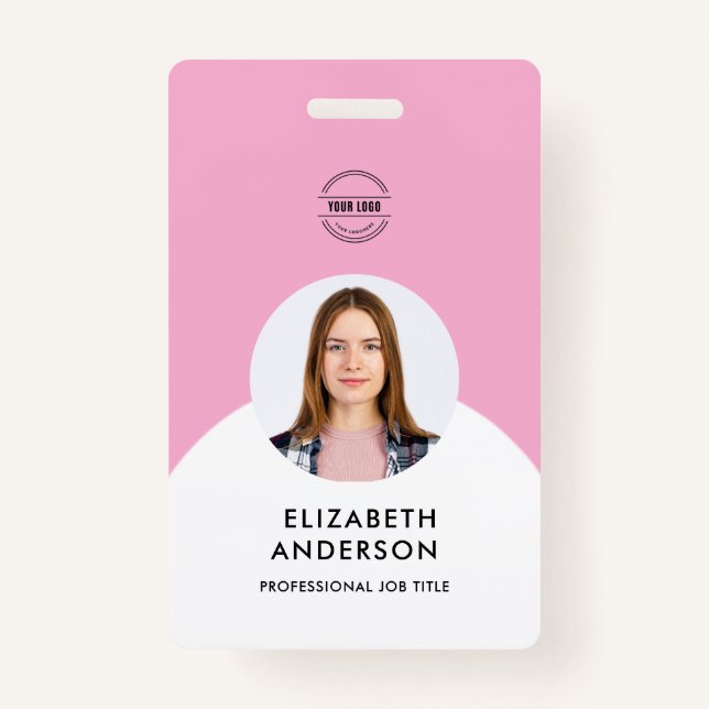 personalised Minimalist Business Employee  ID Badge (Front)