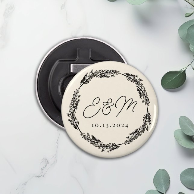 Personalised Minimalist Button Wedding Favour Bottle Opener (Creator Uploaded)