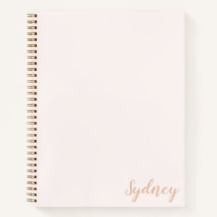 Personalised Minimalist Calligraphy Name Blush Tan Notebook