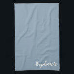 Personalised Minimalist Calligraphy Name in Blue   Tea Towel<br><div class="desc">Personalised Minimalist Calligraphy Name in Blue Kitchen Towel</div>
