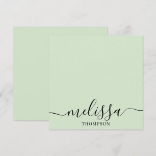 Personalised Minimalist Calligraphy Script Green Card