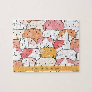 Personalised Minimalist Cat Orange Puzzle  8"x10" 