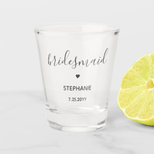 Personalised Minimalist Chic bridesmaid Gifts Shot Glass